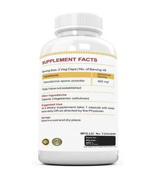 Ramini Bio Nutrition Ganoderma Spore 400mg Veg Capsules - Swadesiicart