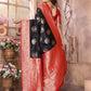 Joban Fashion Black Banarasi Soft Silk Woven Saree | Swadesiicart