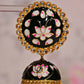 Black Round Shape Ethnic Meenakari Jhumki Earrings By House of Ree - Swadesiicart