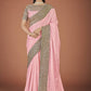 Vamsee Lata Pink Organza Saree - Swadesiicart