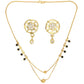 AanyaCentric Gold-Polished Short Mangalsutra Set with Earrings