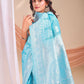 Shree Shyam Fashion Varnika Sky Blue Linen Cotton Saree