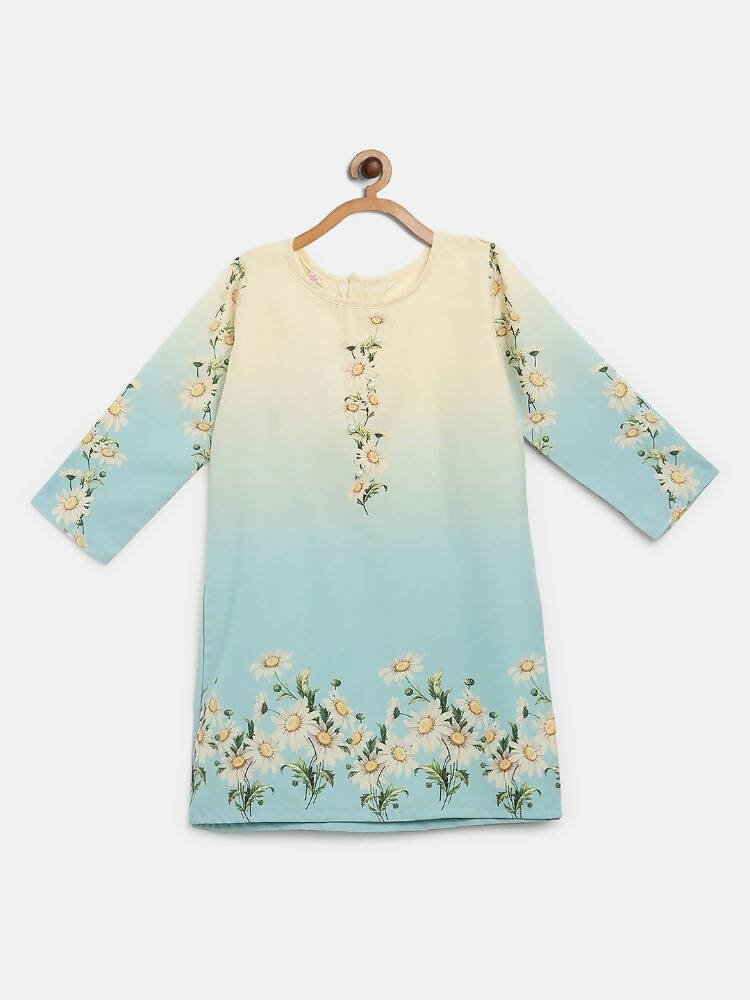 Ahalyaa Multi Crepe Printed Kids Kurta Sharara Sets With Dupatta For Girls | Swadesiicart