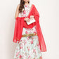 Ahalyaa Women's Mint Green Crepe Digital Floral Print Kurta Sharara Set with Dupatta | Swadesiicart
