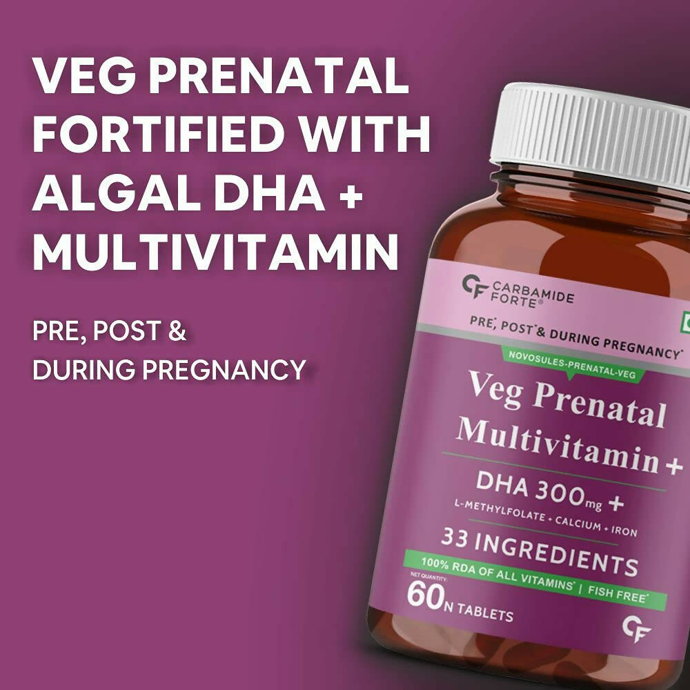 Carbamide Forte Veg Prenatal Multivitamin Tablets with DHA for Women - Swadesiicart