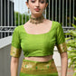 Vishnu Weaves Women's Mahendi Paithani Silk Zari Woven Saree with Blouse - Swadesiicart