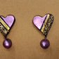 Terracotta Heart-Shape Ear Studs