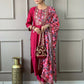Partywear Designer Viscos Chanderi Maroon Stitched Suit With Dupatta - Tanisha | Swadesiicart