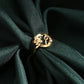 AanyaCentric Gold-Polished Jewelry Combo: Elegant Short Mangalsutra, Finger Ring, and American Diamond Earrings Set