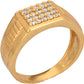 AanyaCentric Gold-Polished American Diamond Ad Ring for Boys & Man | Swadesiicart