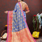 Lorenvalley Fashion Lavender Kanjivaram Silk Woven Design with Zari Weaving Saree - Swadesiicart