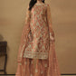 Tangy Brown Net Embroidered Wedding Festive Gharara Suit - Emponline | Swadesiicart