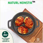 The Indus Valley CASTrong Cast Iron Fish Fry Pan, Pre-seasoned, Nonstick, 100% Pure, Toxin-free, Induction, 22.4/25cm, 1.5kg/2kg