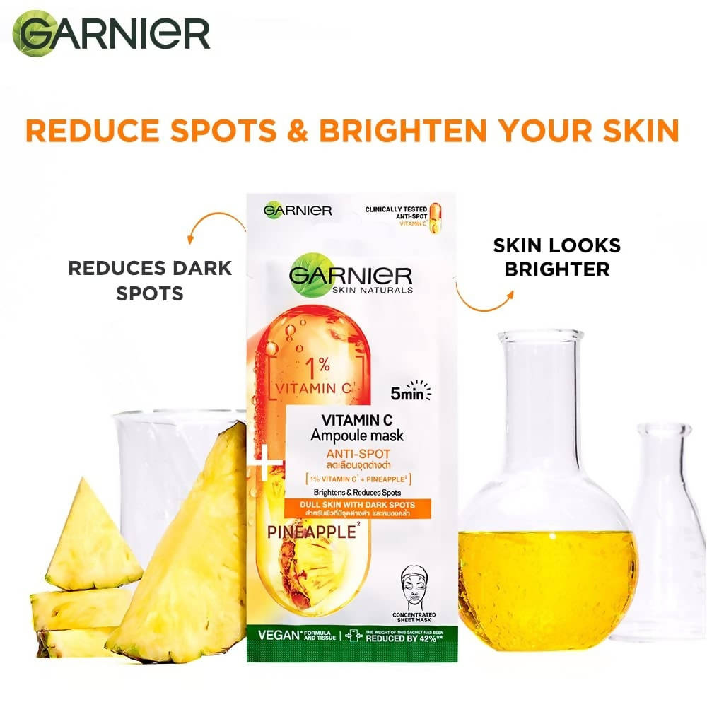 Garnier Vitamin C Serum Ampoule Pineapple Face Sheet Mask - Swadesiicart