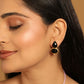 Nuyug 22K Gold Plated Black Embrace Earrings | Swadesiicart