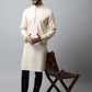 Even Apparels Cream Color Pure Cotton Men's Kurta With Side Placket (SLD1176) | Swadesiicart