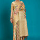 Beige Soft Organza Woven Design Saree with Unstitched Blouse Piece - Zaara