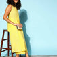 Ahalyaa Women Yellow Colour Cotton Printed Kurta Palazzo Set | Swadesiicart