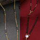 NVR Women's Set of 3 Gold-Polished CZ Stone-Studded & Beaded Mangalsutra | Swadesiicart