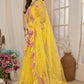 Partywear Designer Yellow Net Fancy Saree - Dyuti | Swadesiicart