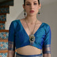 Vishnu Weaves Women's Rama Paithani Silk Zari Woven Saree with Blouse - Swadesiicart