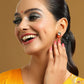 Ruby Raang Red Jasper Kundan Earrings | Swadesiicart