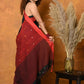 Very Much Indian Pure Cotton Handloom Saree with Buttis & Sleek Border - Black | Swadesiicart
