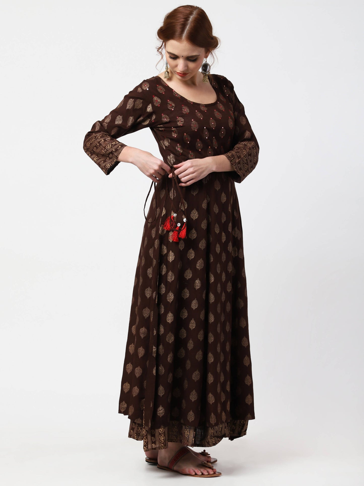 Cheera Double Layer Anarkali Dress - Swadesiicart