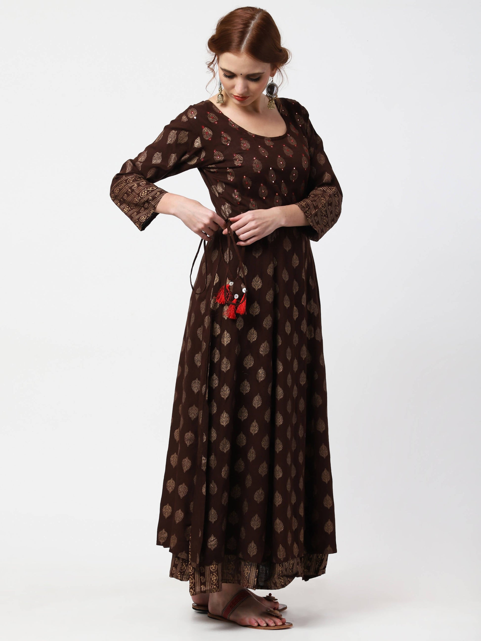 Cheera Double Layer Anarkali Dress - Swadesiicart