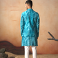 Breezy Leaves Print Cotton Nehru Jacket Set by Hilo Design