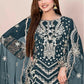Anaita Teal Faux Georgette Stitched Suit with Embroidery Work