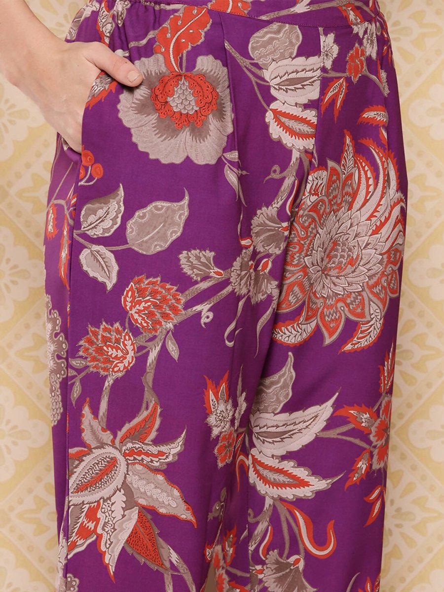 Ahalyaa Women's Traditional Wear Co-ods - Purple | Swadesiicart