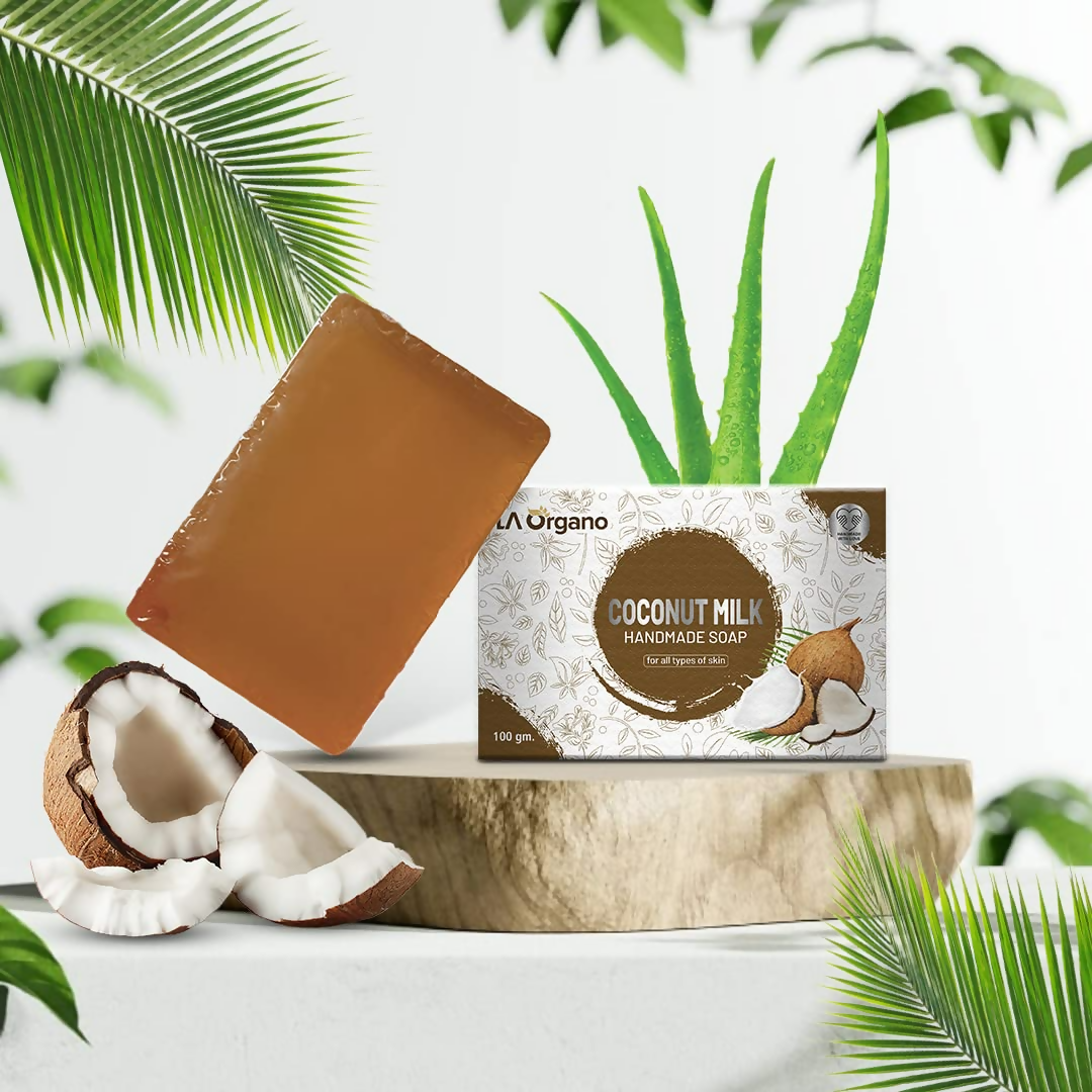 LA Organo Coconut Milk Handmade Natural Bath Soap | Swadesiicart