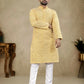 Anaita Yellow Lucknowi Work Silk Straight Kurta