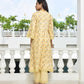 Vaasva Women's Yellow Cotton Printed Kurta Pant Set | Swadesiicart