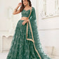 Aastha Fashion Bottle Green Butterfly Net Tone To Tone Thread Work, Sequence Work And Original Mirror Work Embroidery Wedding Wear Lehenga Choli