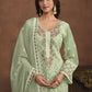 Mint Green Soft Organza Embroidered Festive Salwar Suit - Emponline | Swadesiicart