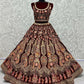 Jyoti Fashion Women's Maroon Velvet Multi Thread Embroidered with Zircon Diamond Work Wedding Lehenga Choli | Swadesiicart