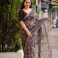 Coffee Poly Georgette Ethnic Motifs Saree with Unstitched Blouse - Hiral Fashion | Swadesiicart