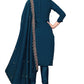 Blue Silk Embroidered with Sequins work Unstitched Dress Material - Tanvi