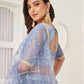 Aastha Fashion Neon Blue Butterfly Net Tone To Tone Thread Work, Sequence Work Embroidery With Original Mirror Handwork Wedding Wear Lehenga Choli