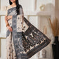 Shree Shyam Fashion Linen Cotton Black & Cream Saree