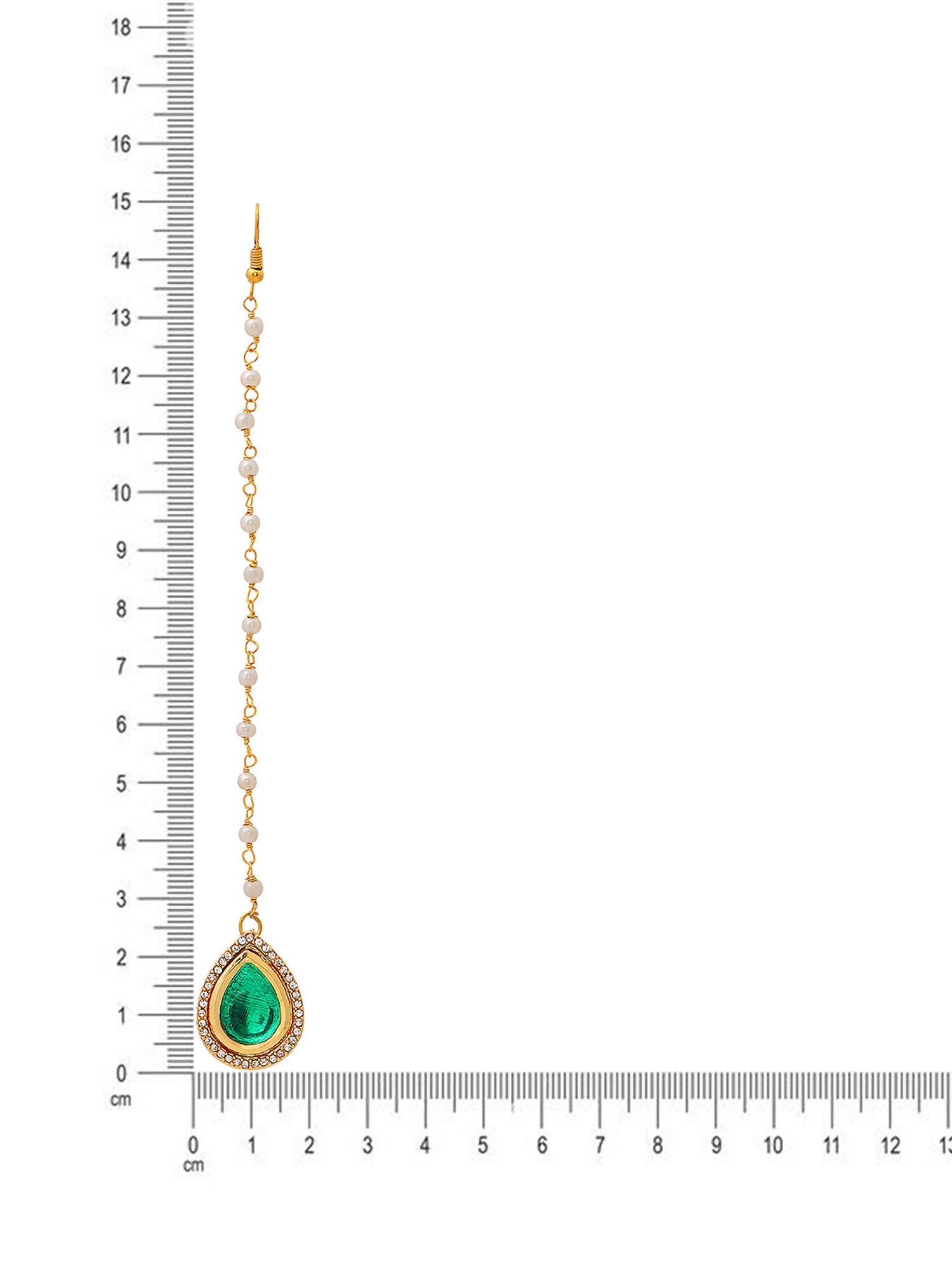 Ruby Raang Tear Drop Green Meenakari with Diamond Maang Tikka | Swadesiicart