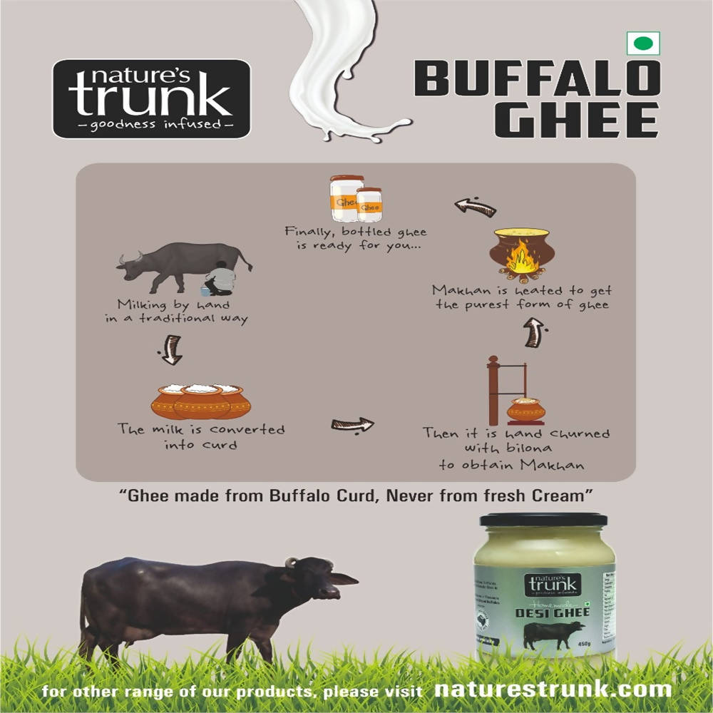 Nature's Trunk Desi Buffalo Ghee | Premium Ghee | Authentic Buffalo Bilona Ghee | Organic Ghee | Swadesiicart
