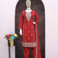 Anaita Red Heavy Chinon Readymade Suit with Embroidery & Sequence Work