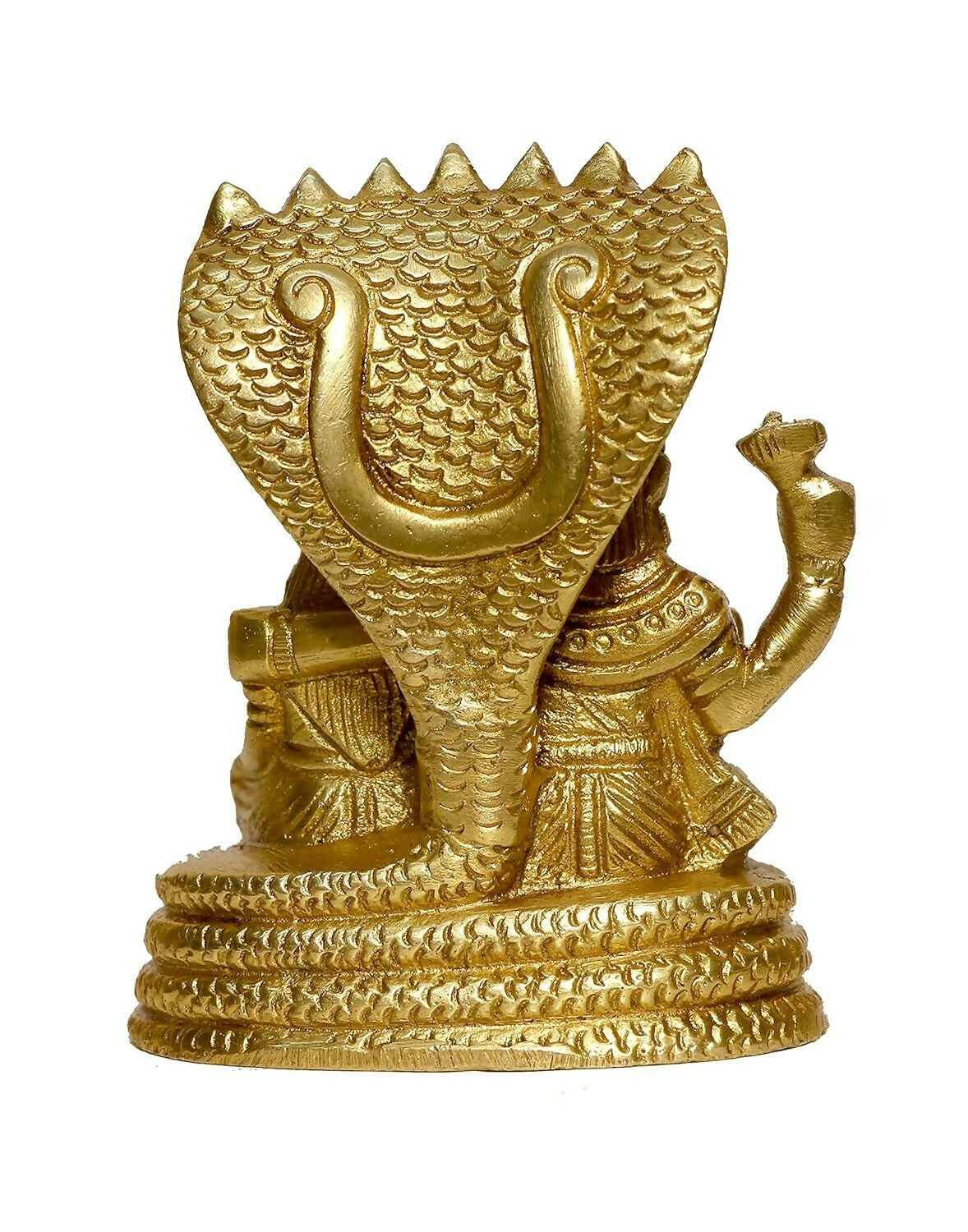 P.J.Handicrafts Brass Metal Statue Of Vishnu Ji With Laxmi - Swadesiicart