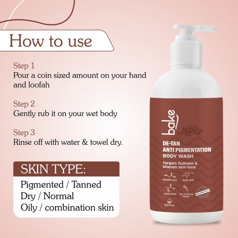 Bake De-Tan Anti Pigmentation Coffee Body Wash | Swadesiicart