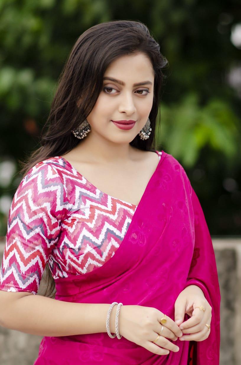 Rani Silk Blend Ethnic Motifs Saree with Unstitched Blouse - Hiral Fashion | Swadesiicart