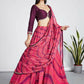 House of Panchhi Rose Organza Siroski Stone Work Leheriya Print Lehenga Choli & Dupatta | Swadesiicart