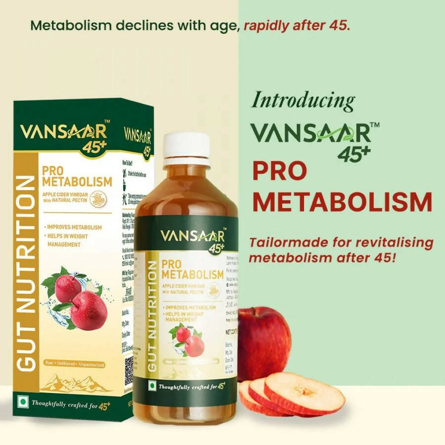 Vansaar 45 + Gut Nutrition Pro Metabolism Apple Cider Vinegar | Swadesiicart